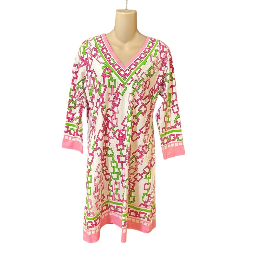 Barbara Gerwit pink and green chain-link knit dress - Picture 2 of 11